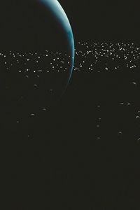 Preview wallpaper planet, asteroids, dark, space, outer space