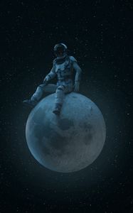 Preview wallpaper planet, astronaut, stars, space, art