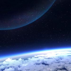 Preview wallpaper planet, atmosphere, glow, space, stars