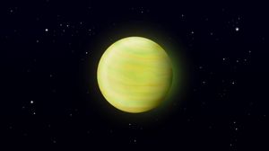 Preview wallpaper planet, bright, yellow, space, stars