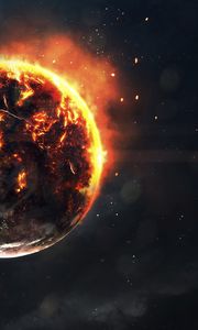 Preview wallpaper planet, burning, hot, sparks, heat