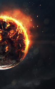 Preview wallpaper planet, burning, hot, sparks, heat