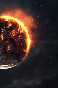 Preview wallpaper planet, burning, hot, sparks, heat