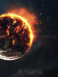 Preview wallpaper planet, burning, hot, sparks, heat