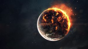 Preview wallpaper planet, burning, hot, sparks, heat
