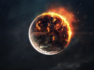 Preview wallpaper planet, burning, hot, sparks, heat