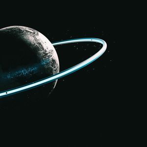 Preview wallpaper planet, circle, ring, dark