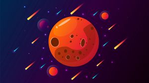 Preview wallpaper planet, comet, space, stars