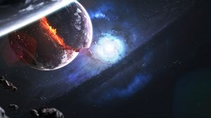 Preview wallpaper planet, comets, meteorites