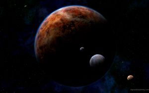 Preview wallpaper planet, companions, stars