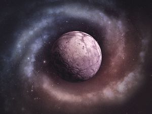 Preview wallpaper planet, cranny, starry sky, space