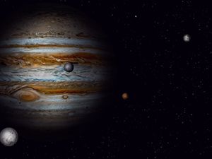 Preview wallpaper planet, dark, shadow, stars, space