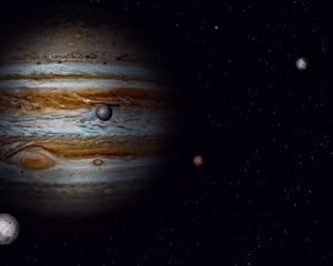 Preview wallpaper planet, dark, shadow, stars, space