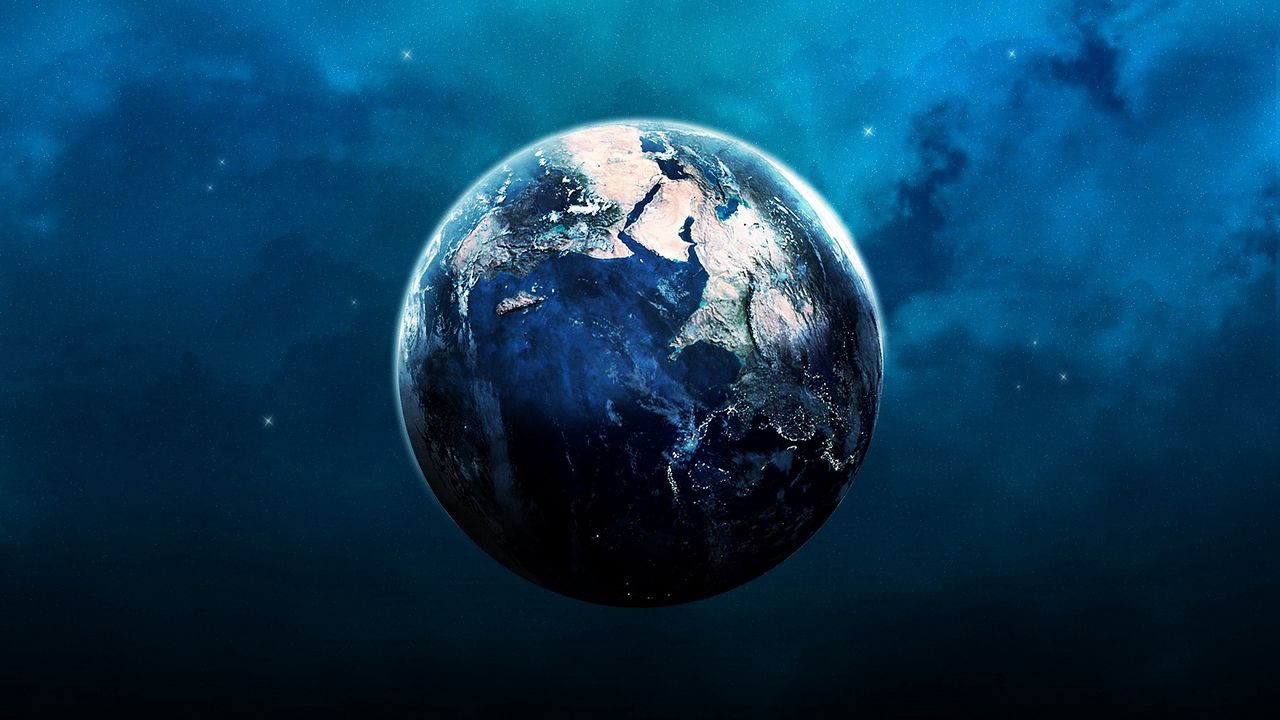 Wallpaper planet, earth, orbit, blue