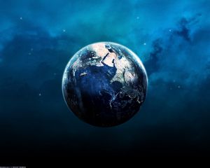 Preview wallpaper planet, earth, orbit, blue