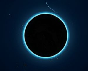 Preview wallpaper planet, eclipse, glow, dark, space