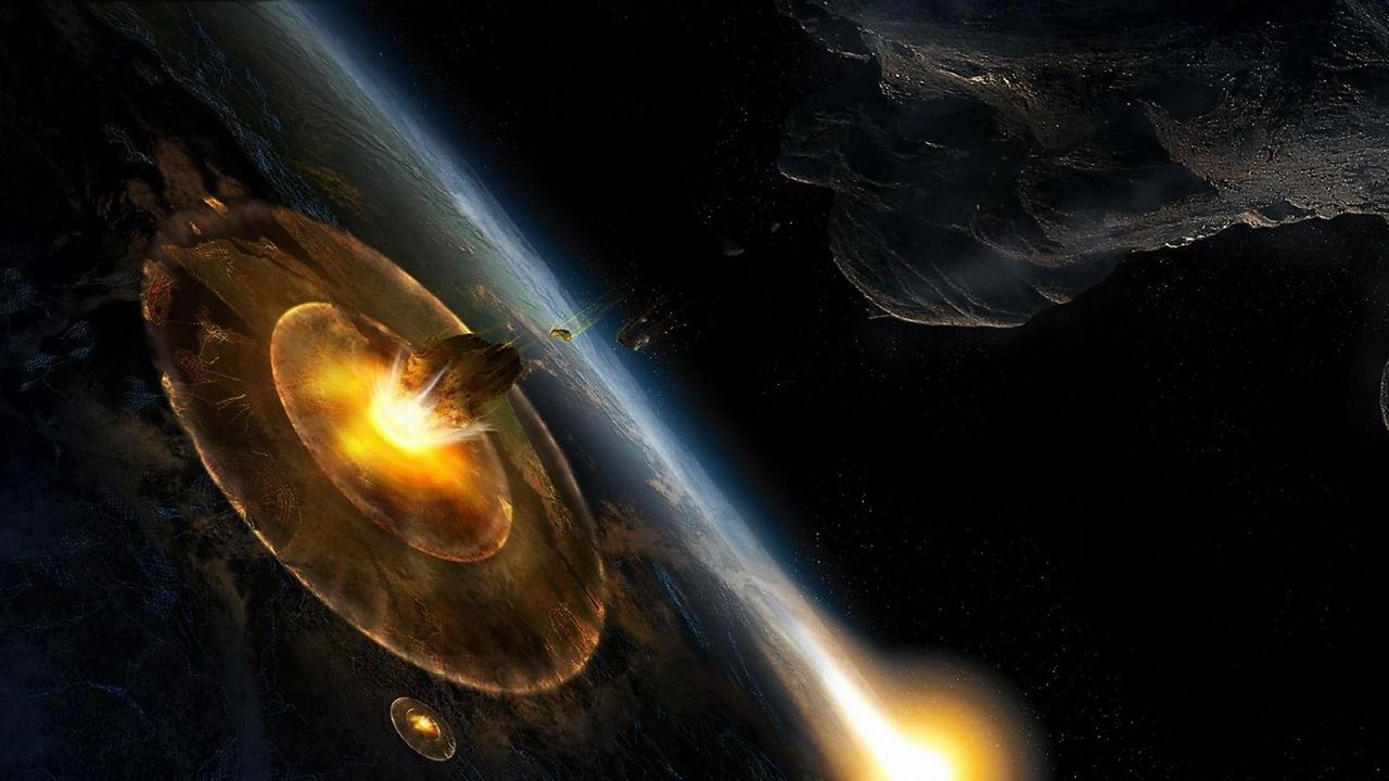 Wallpaper planet, explosion, asteroids, speed, destruction