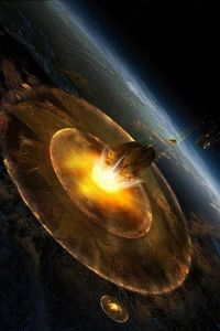 Preview wallpaper planet, explosion, asteroids, speed, destruction