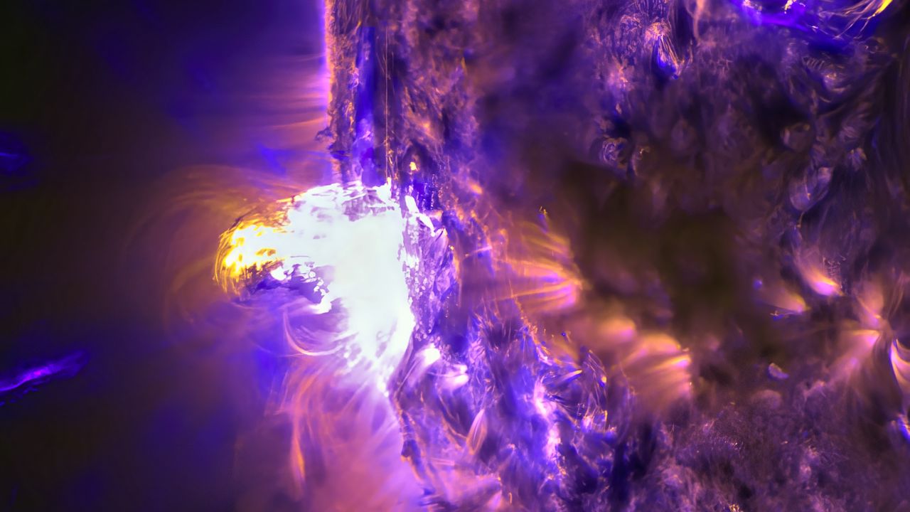 Wallpaper planet, explosion, purple, space