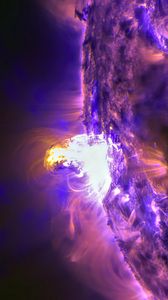 Preview wallpaper planet, explosion, purple, space