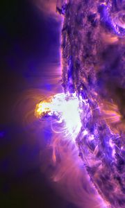 Preview wallpaper planet, explosion, purple, space