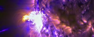 Preview wallpaper planet, explosion, purple, space