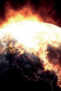 Preview wallpaper planet, explosion, radiation, close-up