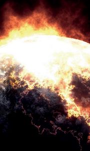 Preview wallpaper planet, explosion, radiation, close-up
