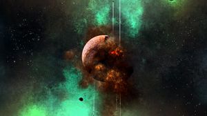 Preview wallpaper planet, explosion, spaceships, space