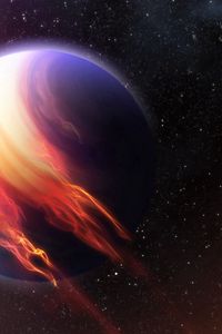 Preview wallpaper planet, fire, rotation, space, stars