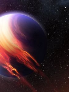 Preview wallpaper planet, fire, rotation, space, stars
