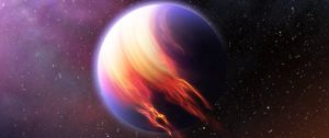 Preview wallpaper planet, fire, rotation, space, stars