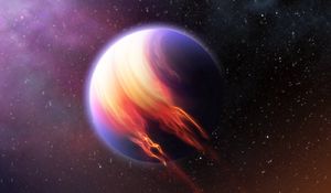 Preview wallpaper planet, fire, rotation, space, stars