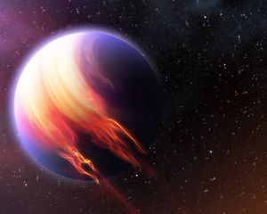 Preview wallpaper planet, fire, rotation, space, stars