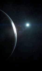 Preview wallpaper planet, flash, shine, space, dark