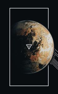 Preview wallpaper planet, frame, lines, triangle, geometry