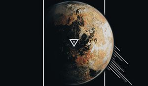 Preview wallpaper planet, frame, lines, triangle, geometry