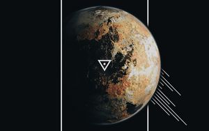 Preview wallpaper planet, frame, lines, triangle, geometry