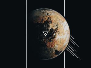 Preview wallpaper planet, frame, lines, triangle, geometry