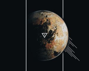 Preview wallpaper planet, frame, lines, triangle, geometry