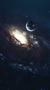 Preview wallpaper planet, galaxy, nebula, spiral, bright, space, universe