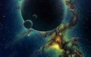Preview wallpaper planet, galaxy, nebula, space, stars