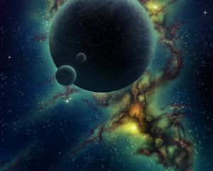 Preview wallpaper planet, galaxy, nebula, space, stars