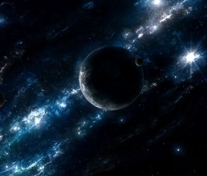 Preview wallpaper planet, galaxy, space, nebula, stars