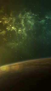 Preview wallpaper planet, glow, glare, nebula, stars, space