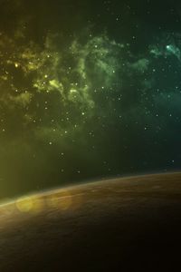 Preview wallpaper planet, glow, glare, nebula, stars, space