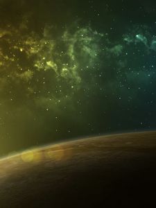 Preview wallpaper planet, glow, glare, nebula, stars, space