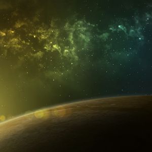 Preview wallpaper planet, glow, glare, nebula, stars, space