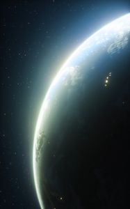 Preview wallpaper planet, glow, space, stars, universe