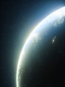 Preview wallpaper planet, glow, space, stars, universe